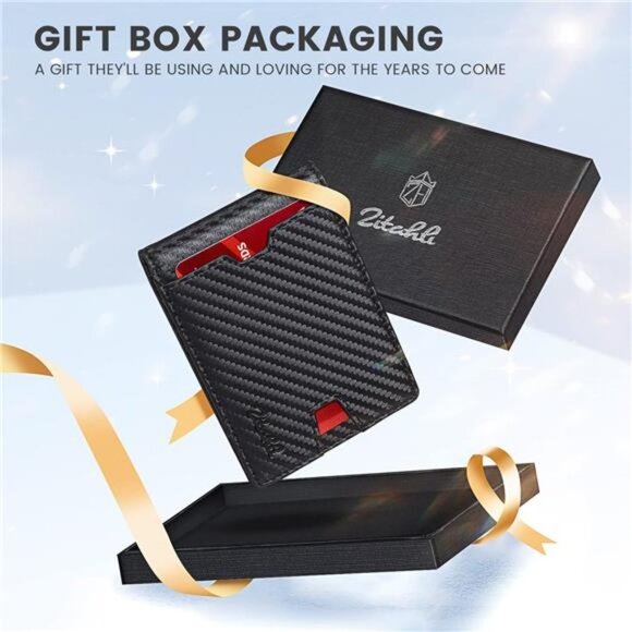 Slim Wallet for Men with Bill Compartment RFID Leather Bifold Men - Picture 5 of 6